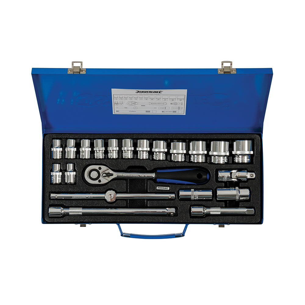 Silverline Socket Wrench Set 1/2" Drive Metric 21pce 21pce