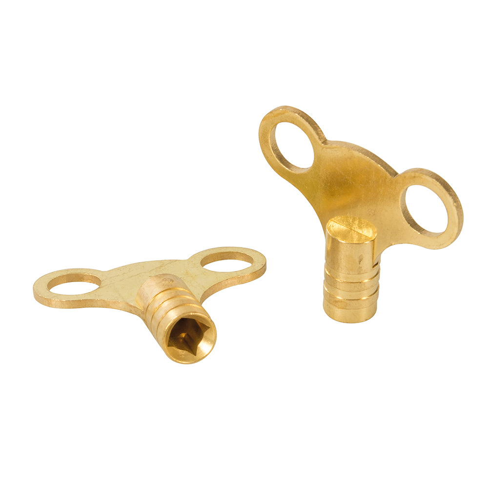 Dickie Dyer Brass Clock-Type Radiator Bleed Keys 2pk
