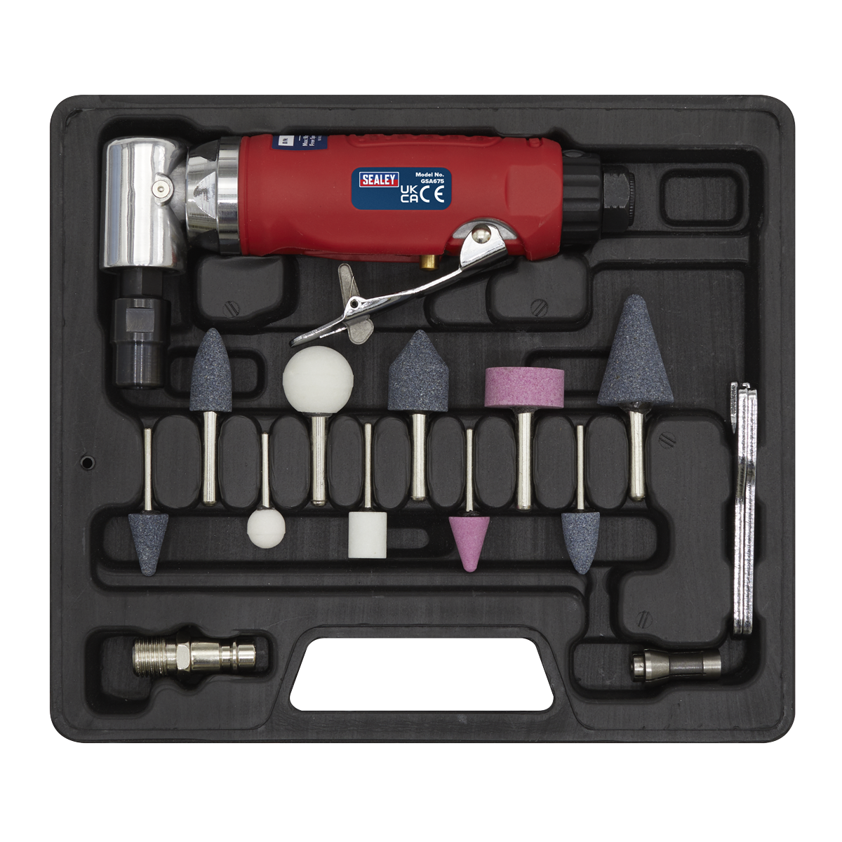 Sealey 15pc 90° Angle Air Die Grinder Kit GSA675