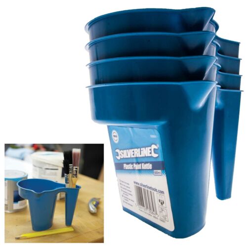4 X Silverline PLASTIC PAINT KETTLE Paintbrush Holder Painting Decorating Tool