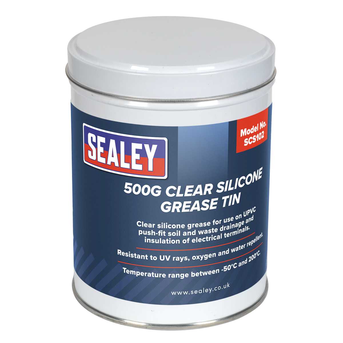 Sealey 500g Clear Silicone Grease Tin SCS102