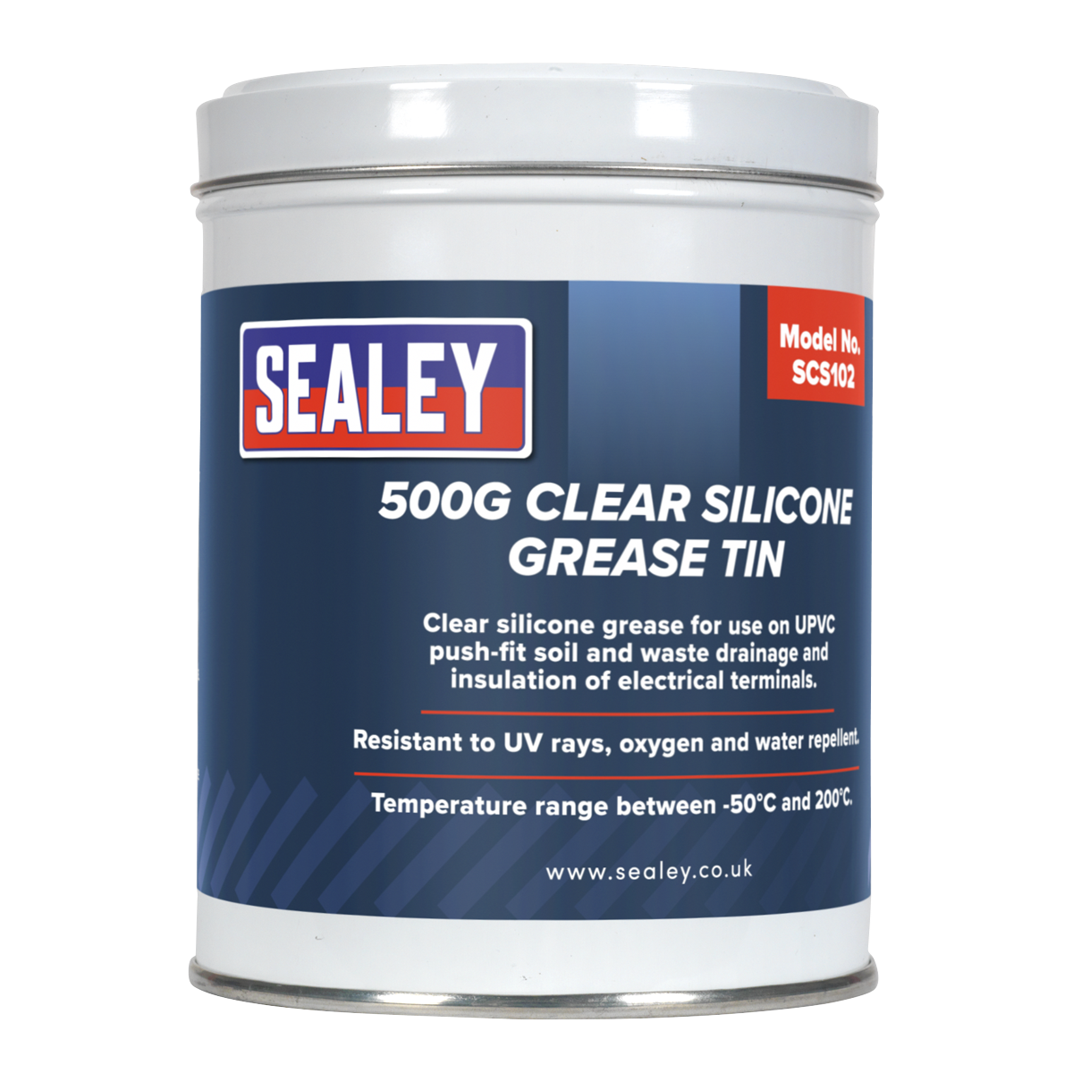 Sealey 500g Clear Silicone Grease Tin SCS102