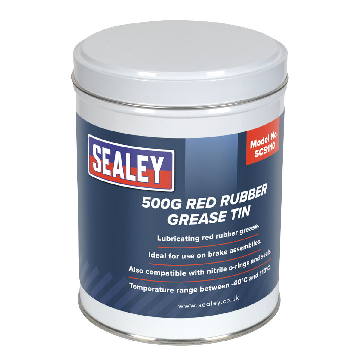 Sealey 500g Red Rubber Grease Tin SCS110
