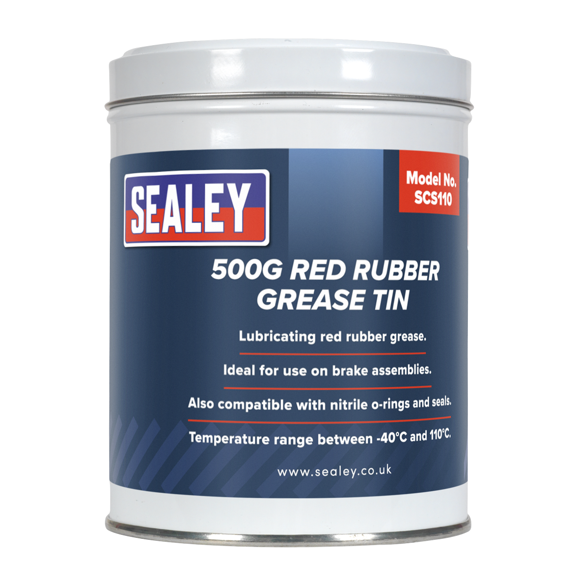 Sealey 500g Red Rubber Grease Tin SCS110