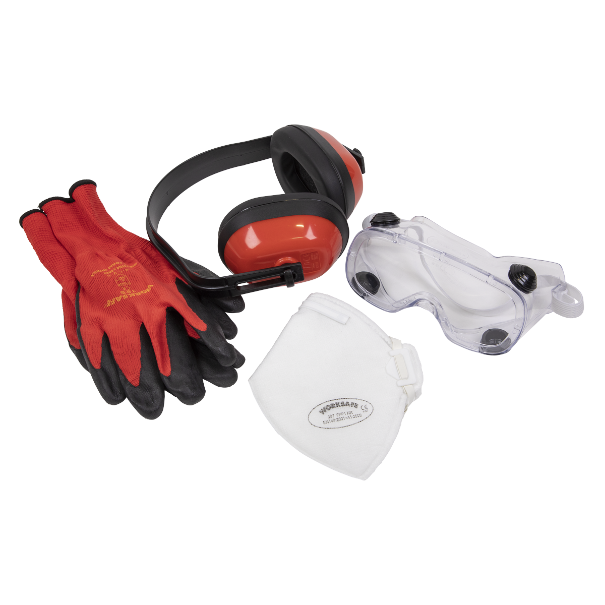 Sealey Flexi Grip Gloves, FFP1 Mask, Goggles & Ear Defenders SEP2