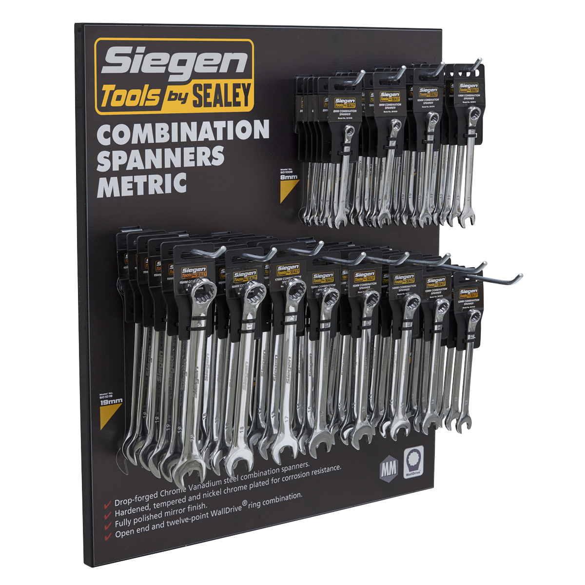 Sealey 8-19mm Spanners with Display Panel SIEGEN PAC 1