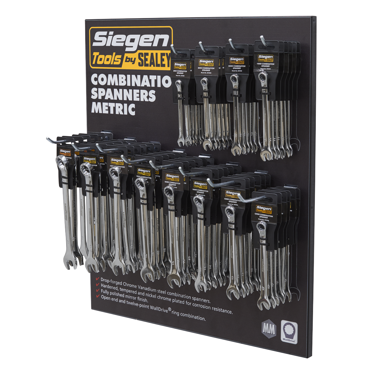 Sealey 8-19mm Spanners with Display Panel SIEGEN PAC 1