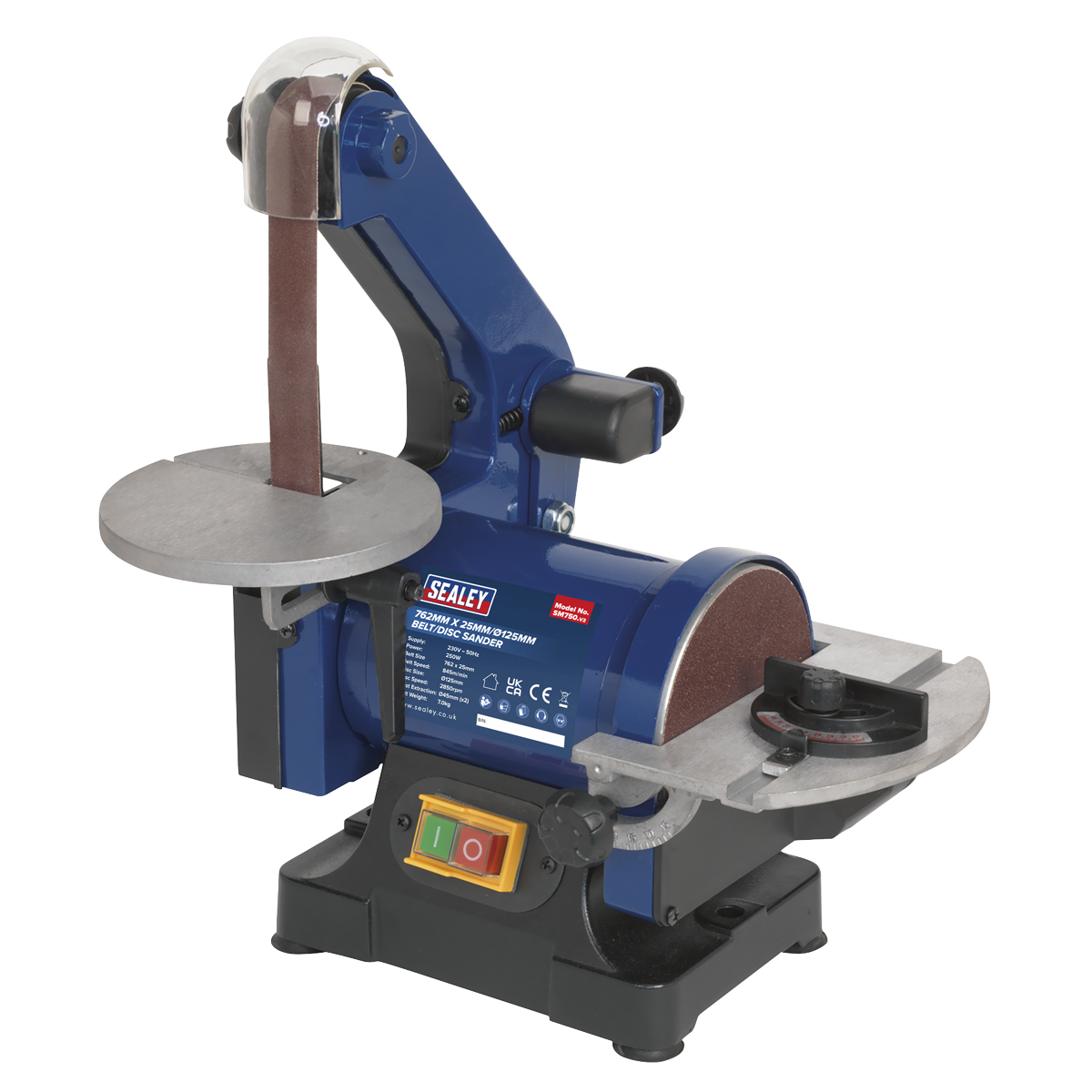 Sealey 762mm x 25mm/Ø125mm Belt/Disc Sander SM750