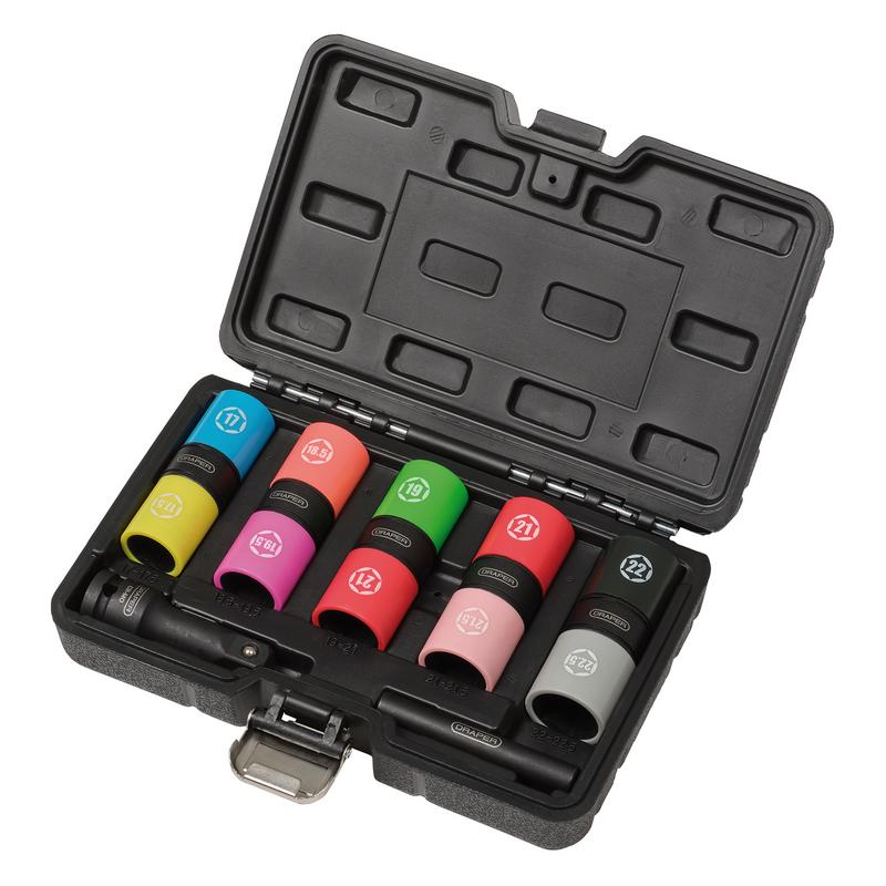 Draper Double Ended Wheel Lug Nut Socket Set, 1/2" Sq. Dr. (7 Piece) DRA-02744