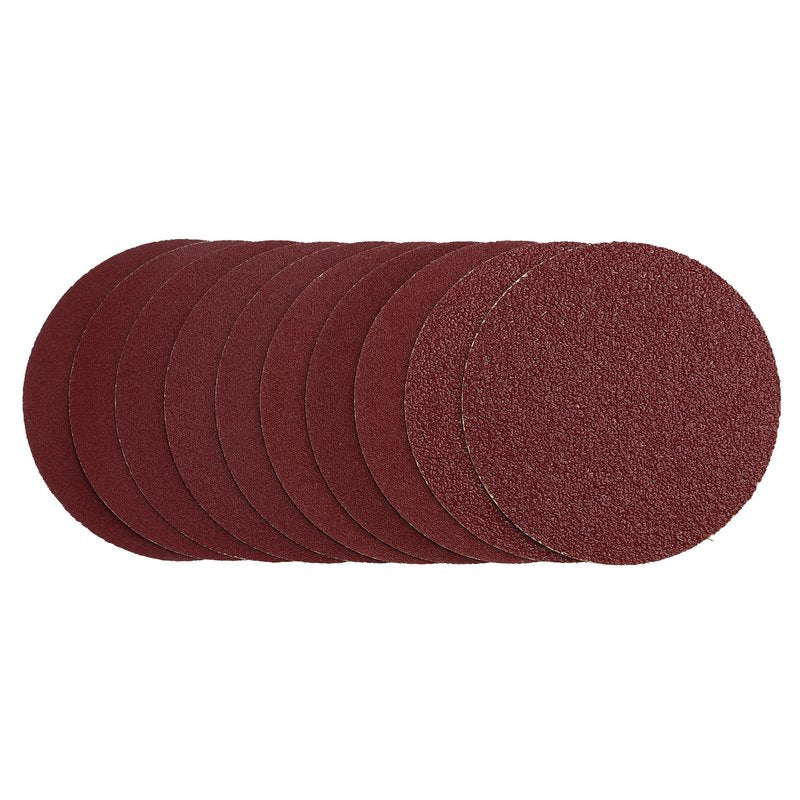 Draper Sanding Discs, 125mm, Hook & Loop, Assorted Grit - 40G, 80G, 120G, 240G (Pack of 10) DRA-03158