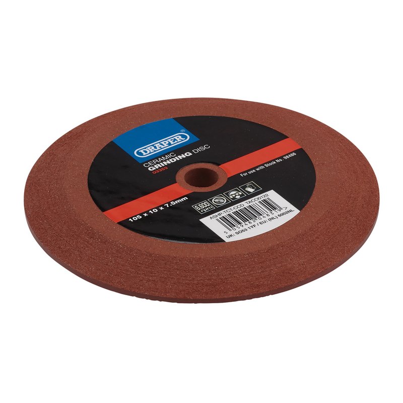 Draper Ceramic Grinding Disc, 105 x 10 x 7.5mm DRA-03353