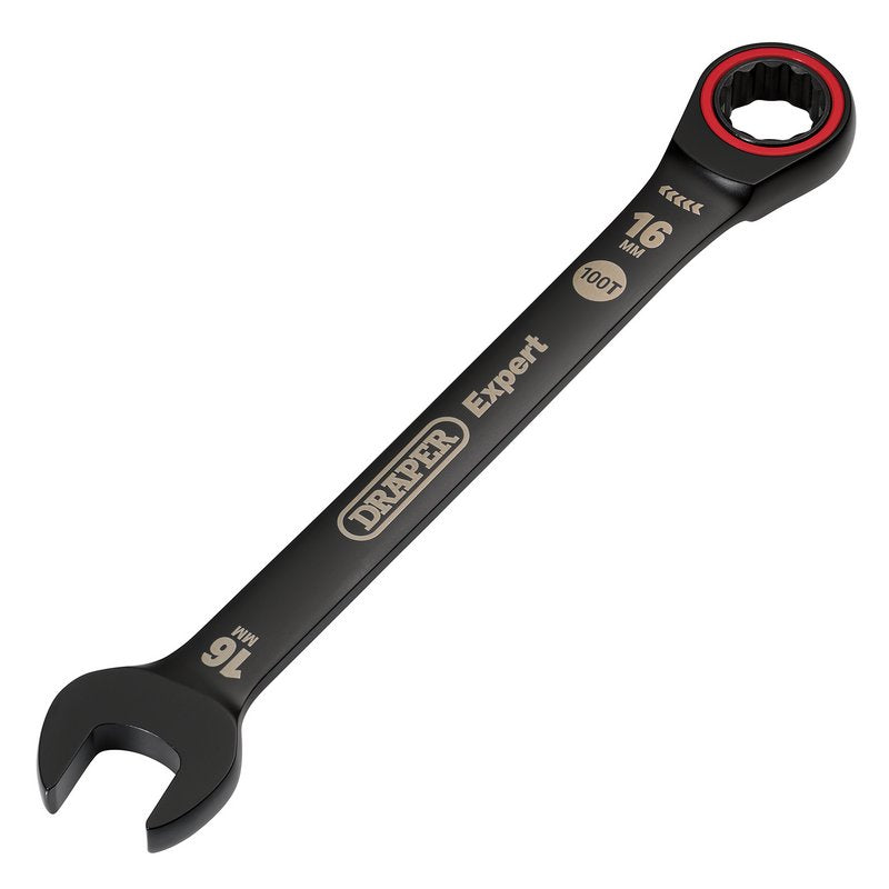 Draper Expert HI-TORQ Metric Ratchet Combination Spanner, 16mm, Black DRA-03889