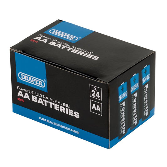 Draper PowerUP Ultra Alkaline AA Batteries (Pack of 24) DRA-03973