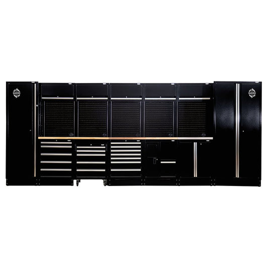 Draper BUNKER 25 Piece Modular Storage Combo with Sink and Hardwood Worktop, 4915mm DRA-04389