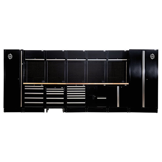 Draper BUNKER 25 Piece Modular Storage Combo with Hardwood Worktop, 4915mm DRA-04390