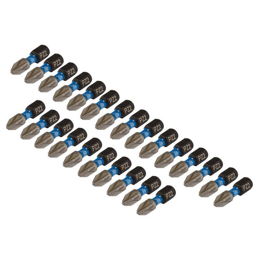 Draper Expert PZ-Type Impact Screwdriver Bits, No.2 x 25mm, 1/4" Hex (Pack of 25) DRA-05689