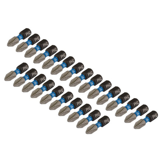 Draper Expert Cross Slot/PH Type Impact Screwdriver Bits, No.2 x 25mm, 1/4" Hex (Pack of 25) DRA-05691