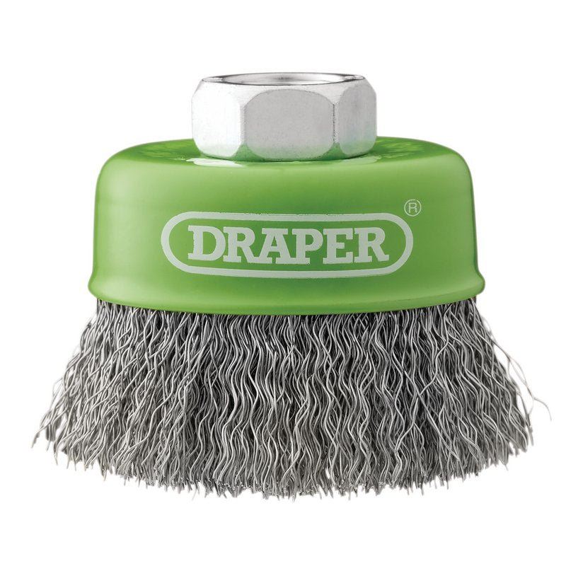 Draper Stainless-Steel Crimped Wire Cup Brush, 65mm, M14 DRA-08051