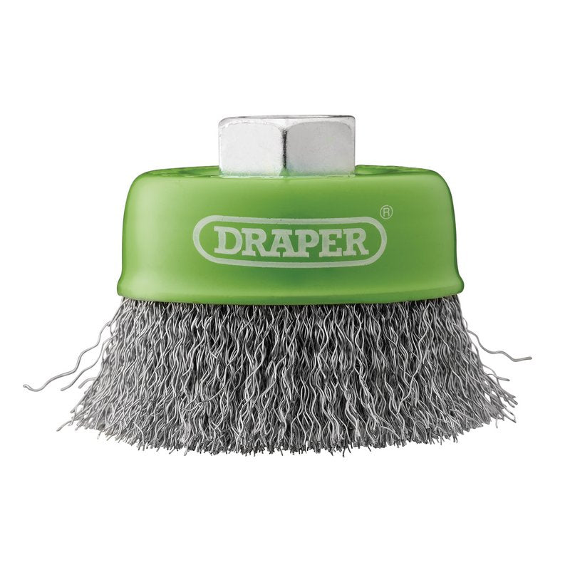 Draper Stainless-Steel Crimped Wire Cup Brush, 75mm, M14 DRA-08052