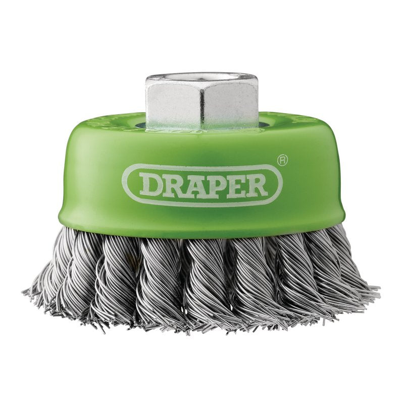 Draper Stainless-Steel Twist-Knot Wire Cup Brush, 75mm, M14 DRA-08054