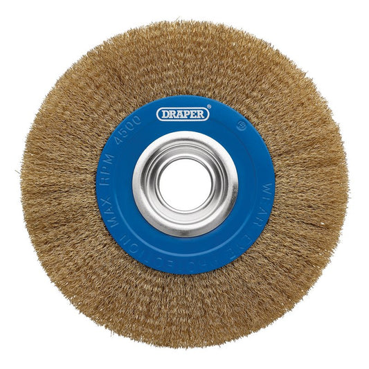 Draper Brassed Steel Bench Grinder Wire Wheel Brush, 200 x 31.75mm DRA-08067