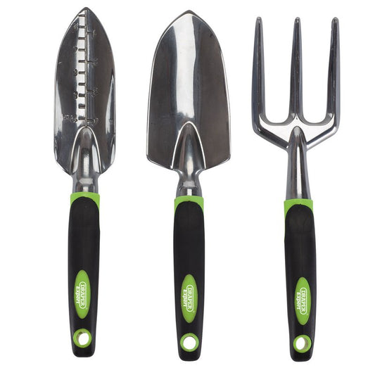 Draper Expert Aluminium Hand Fork and Trowel Set (3 Piece) DRA-08992