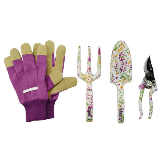Draper Garden Tool Set with Floral Pattern (4 Piece) DRA-08993