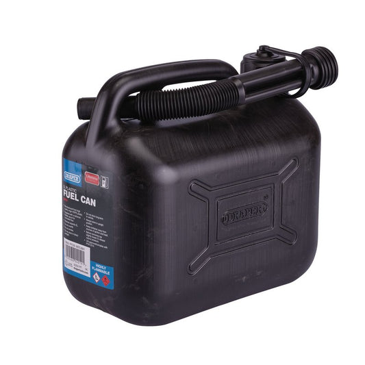 Draper Plastic Fuel Can, 5L, Black DRA-09053