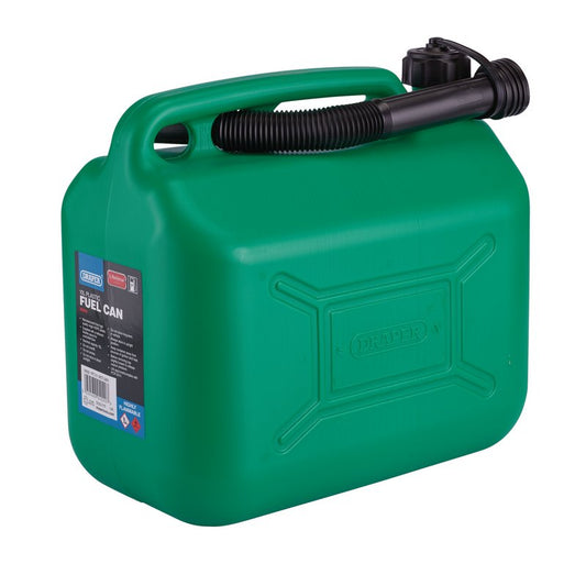 Draper Plastic Fuel Can, 10L, Green DRA-09055