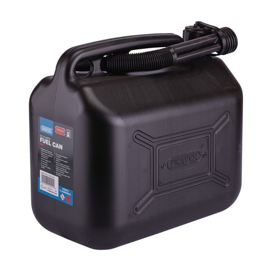 Draper Plastic Fuel Can, 10L, Black DRA-09058