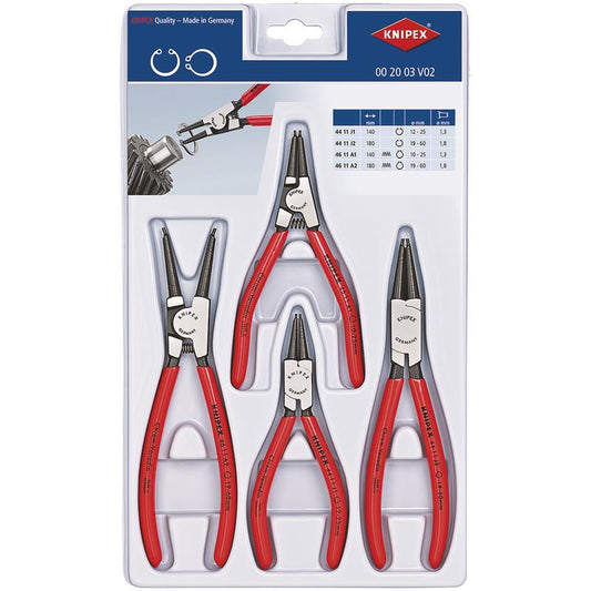 KNIPEX 00 20 03 V02 Set of Circlip Pliers, 4 parts DRA-09894