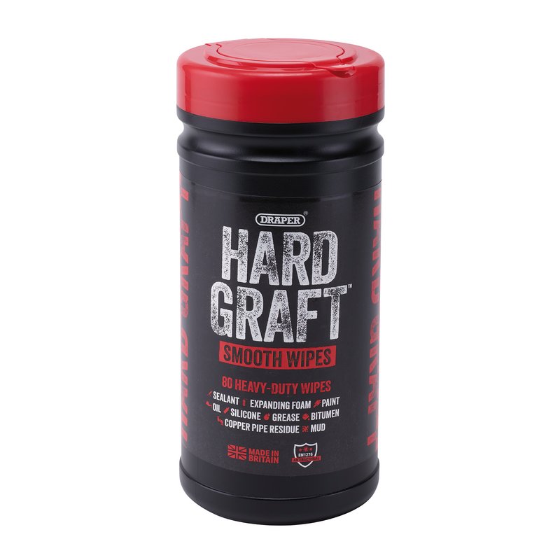 Draper Hard Graft Multipurpose Smooth Wipes (Tub of 80) DRA-12434