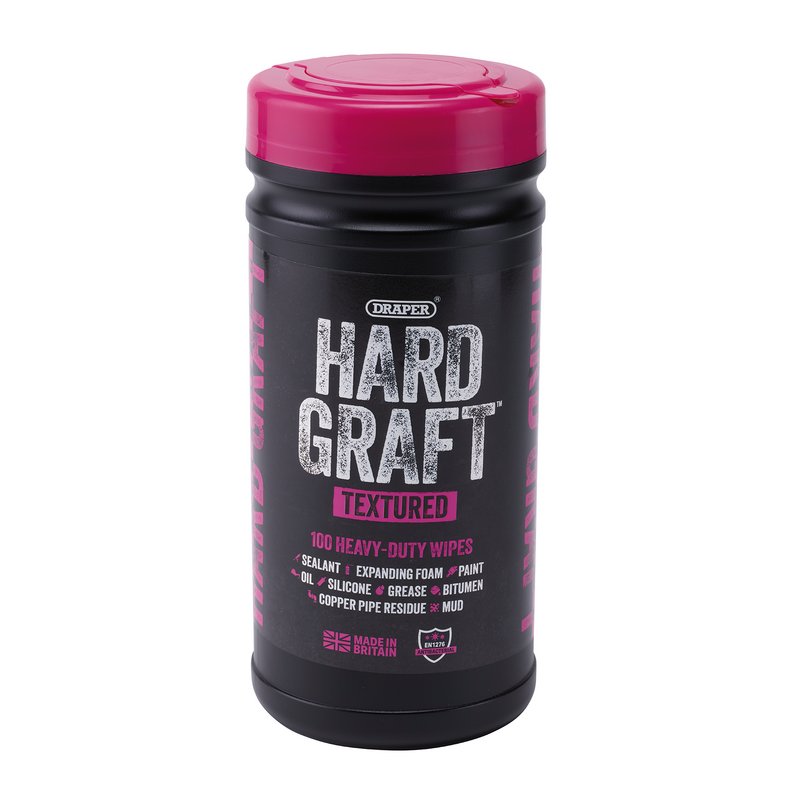 Draper Hard Graft Multipurpose Textured Wipes (Tub of 100) DRA-12435