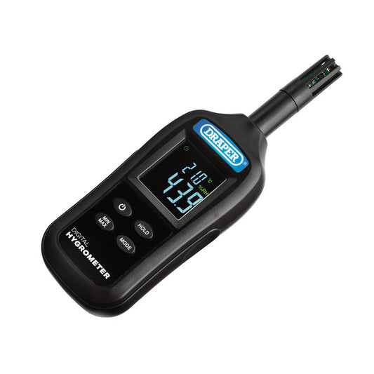Draper Handheld Digital Hygrometer - Humidity and Temperature Meter, 0-100% RH and -20 to +70&deg;C DRA-12444