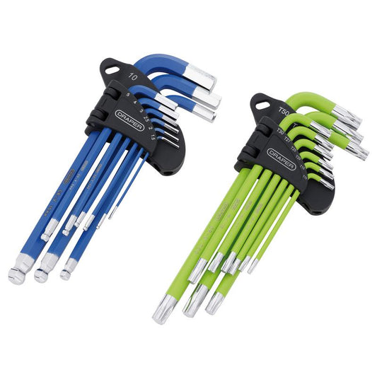 Draper TX-STAR Metric Ball End Hex Key Sets in EVA Storage Tray (18 Piece) DRA-12823