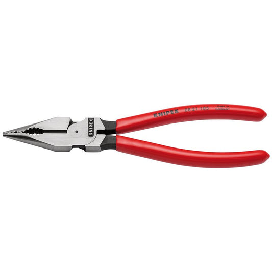 KNIPEX 08 21 185 SB Needle-Nose Combination Pliers plastic coated black atramentized, 185mm DRA-13177