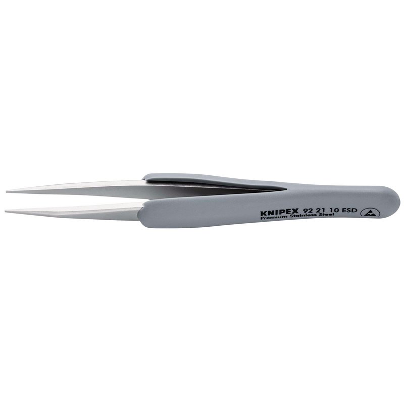 KNIPEX 92 21 10 ESD Precision Tweezers with rubber handles ESD, 123mm DRA-13193