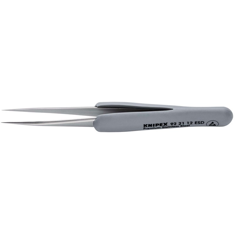 KNIPEX 92 21 12 ESD Precision Tweezers with rubber handles ESD, 112mm DRA-13196
