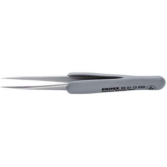 KNIPEX 92 21 12 ESD Precision Tweezers with rubber handles ESD, 112mm DRA-13196