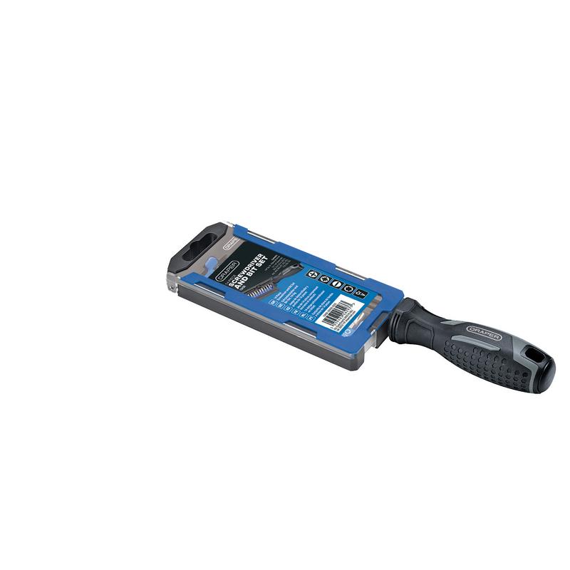 Draper Soft Grip Magnetic Screwdriver and Bit Set, 1/4" x 100mm (14 Piece) DRA-13438