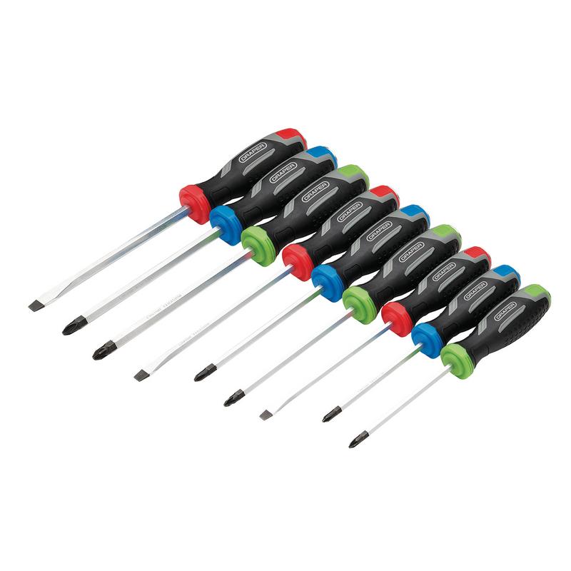 Draper Pound Thru Soft Grip Screwdriver Set (9 Piece) DRA-13487