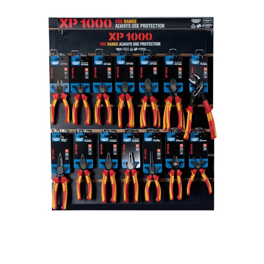 Draper XP1000 VDE Tethered Plier Profile for Slat Wall and Toolbar (28 Piece) DRA-14329
