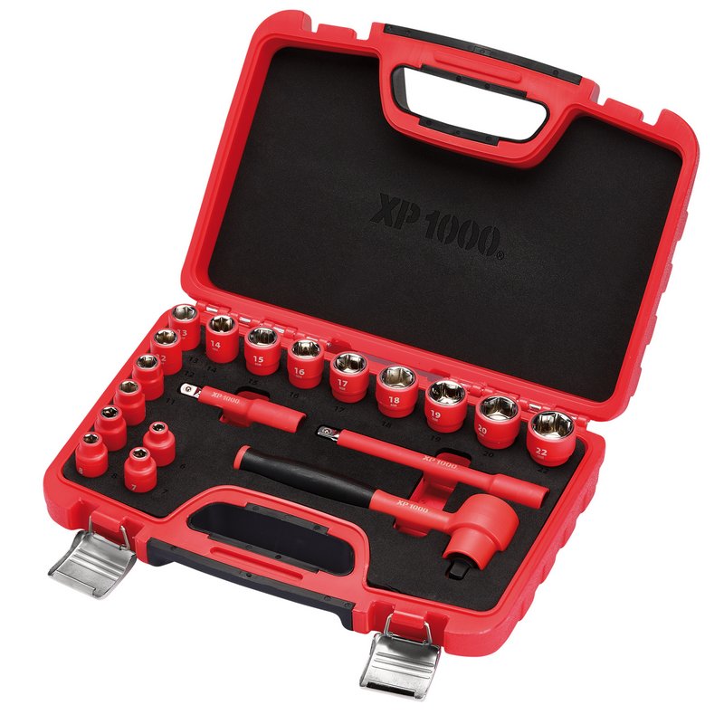 Draper XP1000 VDE Metric Socket Set, 3/8"  Sq. Dr. (19 Piece) DRA-16306