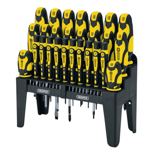 Draper Soft Grip Screwdriver and Bit Set, Yellow (47 Piece) DRA-16824
