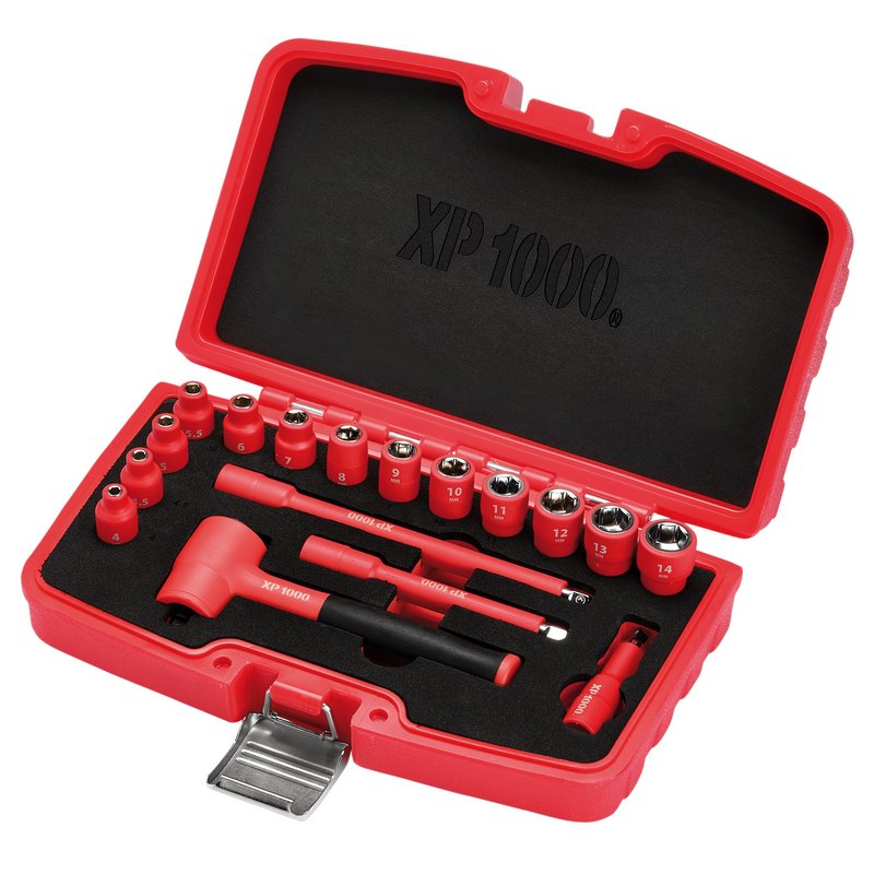Draper XP1000 VDE Metric Socket Set, 1/4" Sq. Dr. (17 Piece) DRA-18115
