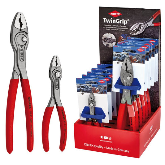 KNIPEX 00 18 01 V53 TwinGrip Front and Side Gripping Pliers Countertop Dispenser (12 Piece) DRA-18154