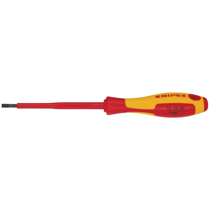 KNIPEX 98 20 40 VDE Insulated Slotted Screwdriver, 4.0 x 100mm DRA-18791