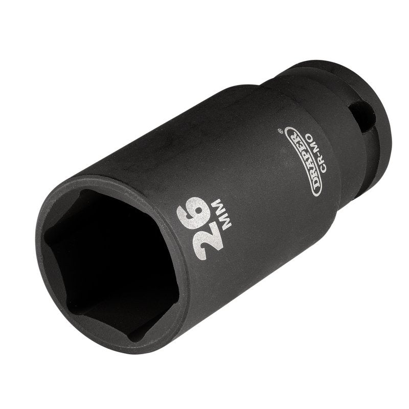 Draper HI-TORQ Metric Deep Impact Socket, 3/8" Sq. Dr., 26mm DRA-20193