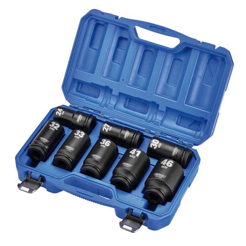 Draper HI-TORQ Metric Deep Impact Socket Set, 3/4" Sq. Dr. (8 Piece) DRA-20208