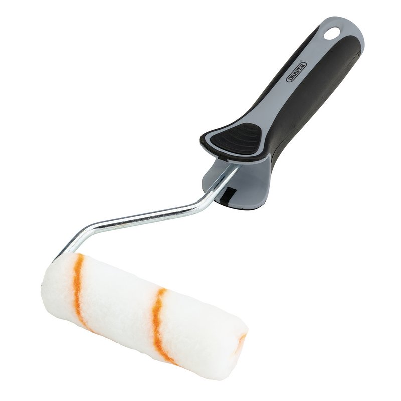 Draper Medium Pile Polyester Paint Roller with Soft Grip Handle, 4"/100mm DRA-20792
